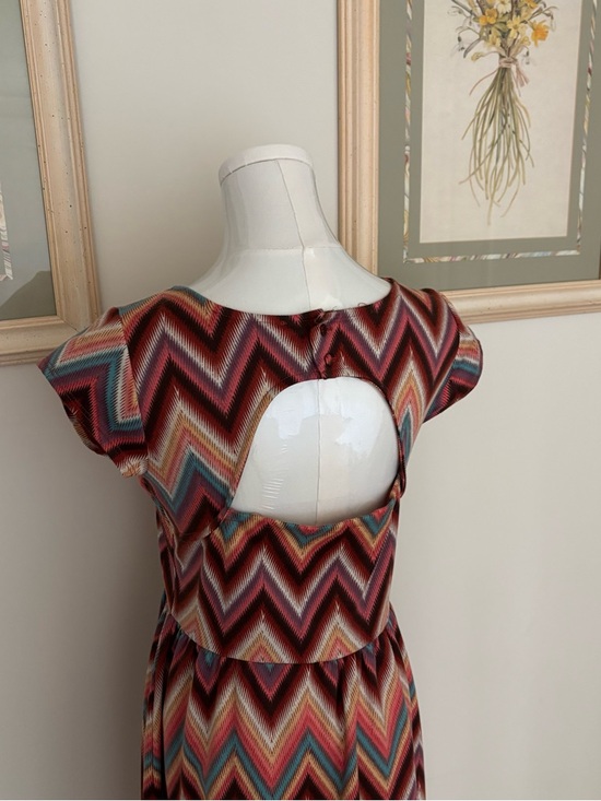 Chevron Fit and Flare Mini Dress - Picture 6 of 9